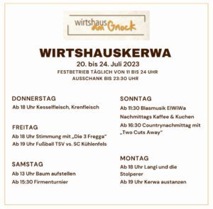 Wirtshauskerwa am Gnock @ Am Gnock 1, Elbersberg, 91278 Pottenstein
