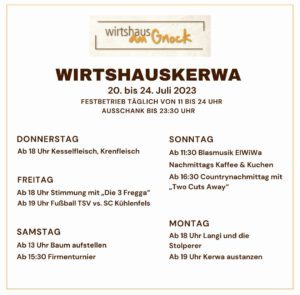 Wirtshauskerwa am Gnock @ Am Gnock 1, Elbersberg, 91278 Pottenstein